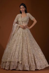 silver bridal lehenga