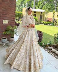 silver bridal lehenga